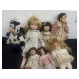 Group of porcelain dolls