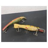 2 big vintage Creek Chub Husky Pikie lures