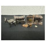 Group of travel brass and copper souvenirs