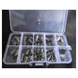 lead fishing sinkers in small tackle box