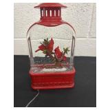 lantern-style Cardinal Christmas snow globe 9ï¿½