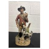 Vintage 12''Ceramic Elderly Man With His Dog In