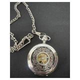 vintage-style pocket watch necklace