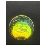 2.5-inch iridescent crystal glass paperweight