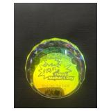 2.5-inch iridescent crystal glass paperweight