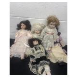 Group of porcelain dolls