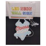 LED neon Coors Light wall sign
