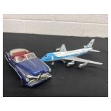 Airplane with model car broken windshield