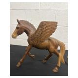 Wooden hand carved horse 10ï¿½x11ï¿½