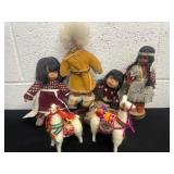 Group of vintage folk art dolls
