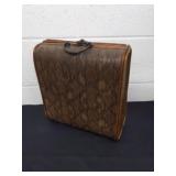 12x 11x 5 inch wood and vinyl suitcase looking