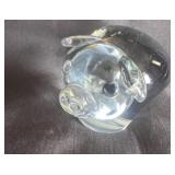 3ï¿½ clear  art glass pig figurine,