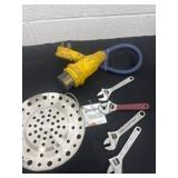 Group of misc tools and plug and rack