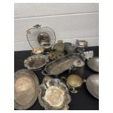 Group of silver plated and pewter items