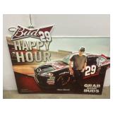 Budweiser 29 Happy Hour Kevin Harvick Metal Sign