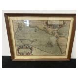 20x26 Vintage Maris Pacifici Map Framed