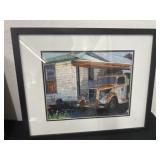 17x21 Truck Under House Signed Framed Artwork