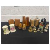 Group of salt and pepper shakers with bells