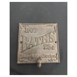5.5ï¿½x5.5ï¿½ metal hot baths hook sign