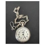 Train weatcloxk pocket watch