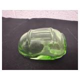 Vtg Green  Glass Bird Cage Feeder Depression