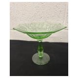 6'x7' vintage green depression candy dish glass