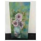 Canvas Floral Vase Artwork 30x15