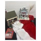Christmas houses with tree shirt and light clips