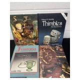 4 collector books, trinket thimbles fostoria