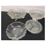 4 glass candy dishes