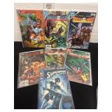 Group of dc comic books and dc Superman comic