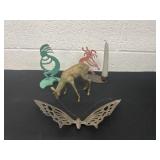Kokopelli figurine And candle holder butterfly