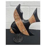Vintage Multicolor Marble Stone Rock Angel Fish