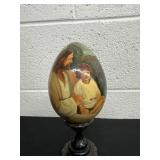 decorative lacquer egg Jesus with stand