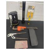 Flashlight, tools and screw driver