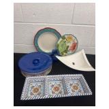 Pioneer women plate,s prepara and strawberry bowl