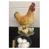 14ï¿½ rooster decor with fake eggs