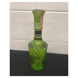 12ï¿½ vintage green glass chateaux vodka decanter