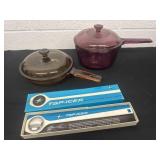 2 Corning ware vision cookware pot and pan and