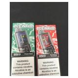 2 new ice wave 8500 puffs Strawberry ice cream