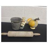 Wood rolling pin 5.5ï¿½ chef busker and bobble