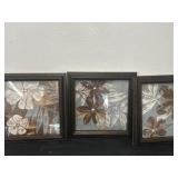 3 Decor Shadowbox like Framed Floral Prints 15x15