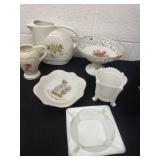 Group of pitchers, pedestal dish and more