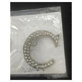 New Rhinstone letter c pin