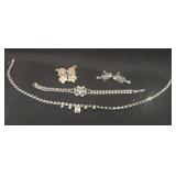 Vintage earrings, set of vintage rhinestone,