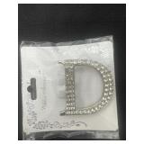 New Rhinstone letter D pin