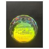 2.5-inch iridescent crystal glass paperweight