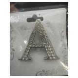 New Rhinstone letter a pin