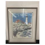 Portland Head Light Artwork, Signed and Framed