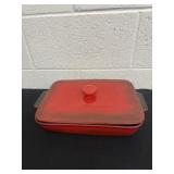 Parini Stoneware Casserole 12' X 9' With Lid Red